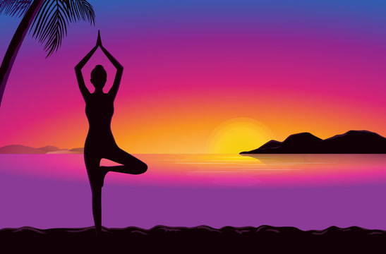 Yoga Purple Beach Images – Browse 907 Stock Photos, Vectors, and Video