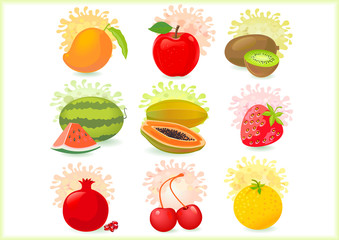 Fresh Fruits Icons
