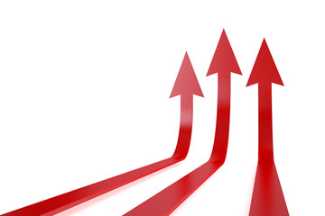 leader concept with red arrows