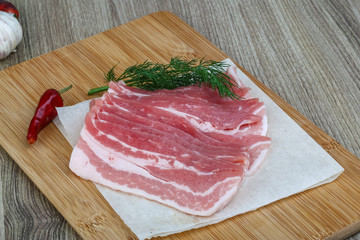 Raw bacon