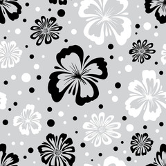Seamless pattern of wild flowers. Endless floral texture. Floral wallpaper