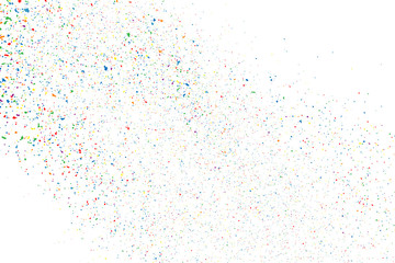 Colorful explosion of confetti. Grainy abstract  colorful texture on a white background. Design element. Vector illustration,eps 10.