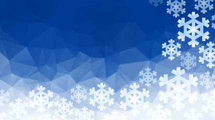 Polygonal winter background. Stylized snowflakes polygonal