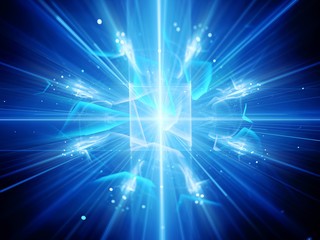 Fototapeta premium Futuristic blue glowing abstract background