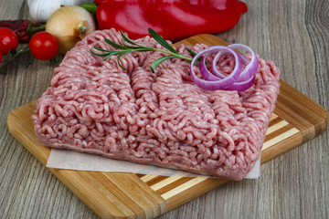 Raw minced pork meat