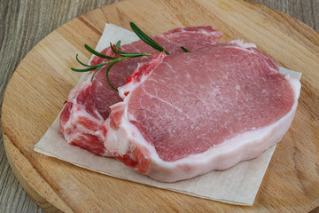 Raw pork steak