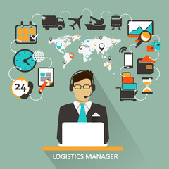 Logistics infographic elements. Transport logistics in the process.