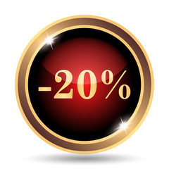 20 percent discount icon