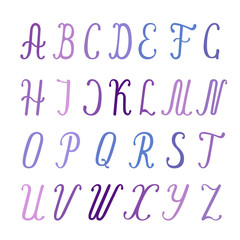 Calligraphic alphabet in vector.