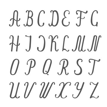 Calligraphic alphabet illustration.