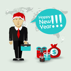 Happy New Year Wishes of Businessman