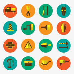 Construction icons set