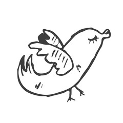 Cartoon bird, hand drawn