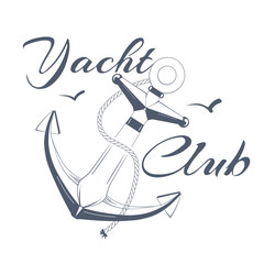 Anchor logo, text yacht club