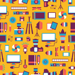 Seamless pattern with photo equipment.
