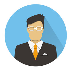 Flat icon of businessman.