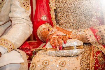 beautifully decorated Indian bride hands