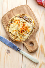 Sandwiches with mushrooms and cheese.