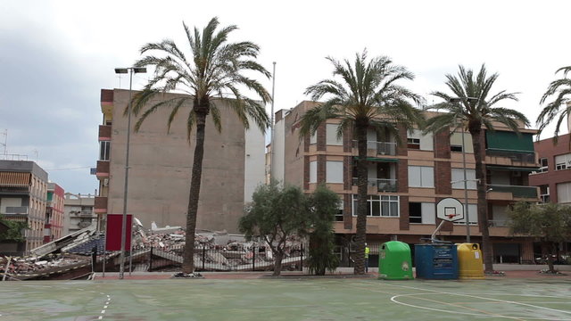 Lorca Spain Earthquake building collapse pan P HD 022