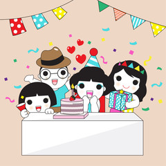 Happy Birthday With Friends Character illustration