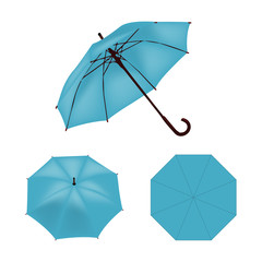 Light blue umbrella vector isolated