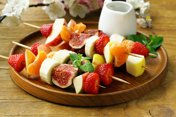 fruit on wooden skewers - dessert skewers