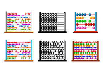 Abacus icons on white background