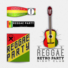 Reggae party insignia  and labels for any use