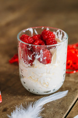 raspberries and whipped cream