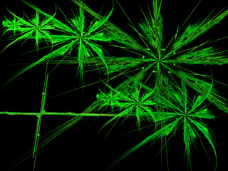 Fototapeta premium Abstract computer-generated image of futuristic green leaves