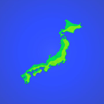 vector flat abstract japan islands illustration icon.