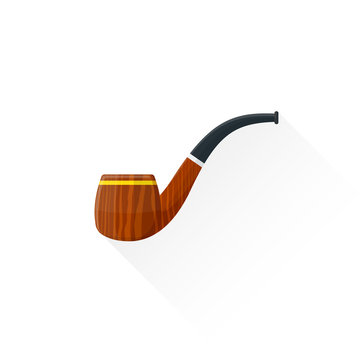 vector flat tobacco pipe illustration icon.