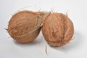 coconuts on white background