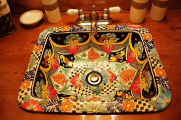 Mexican washbasin hand painted