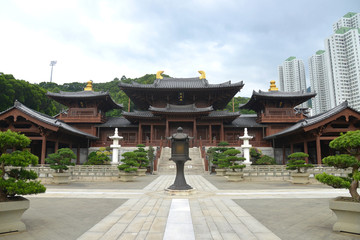 Obraz premium Chi Lin Nunnery is a large Buddhist temple complex in Haong Kong