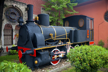 Vintage locomotive as a park decoration