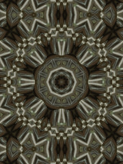 Brown Ethnic pattern. Abstract kaleidoscope