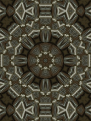 Brown Ethnic pattern. Abstract kaleidoscope