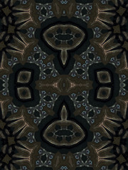 Brown Ethnic pattern. Abstract kaleidoscope