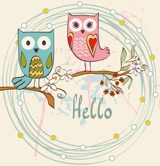 Naklejka premium cartoon owls