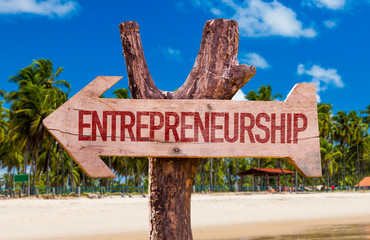 Entrepreneurship arrow with beach background