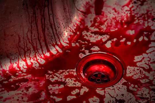Kitchen sink  with blood for halloween