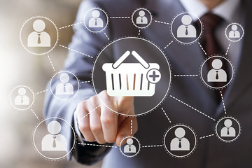 Business web button basket trolley shopping icon
