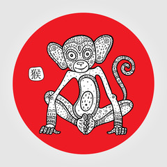 Chinese zodiac Monkey. 