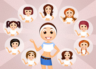 Different hairstyles