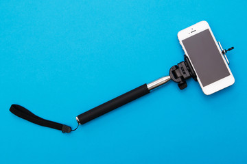 Selfie stick and smart phone