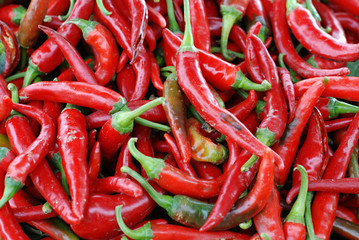 paprika for sale in a farmers market, vegetable background
