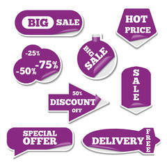 Set of bright labels, vector illustration.