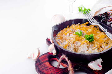 Julienne with mushrooms and cream