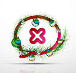 Modern abstract speech bubble with Christmas decoration